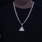 Iced Pyramid Pendant With Evil Eye Pattern - ViViGleam